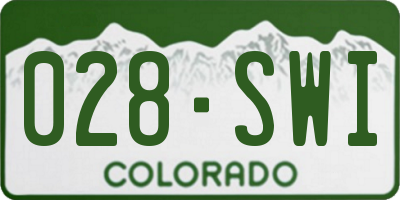 CO license plate 028SWI