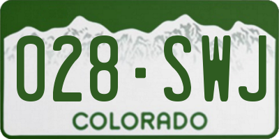 CO license plate 028SWJ