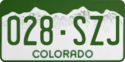 CO license plate 028SZJ