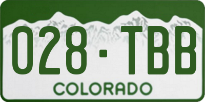 CO license plate 028TBB