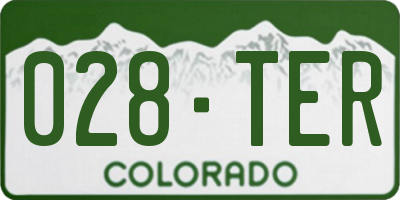 CO license plate 028TER