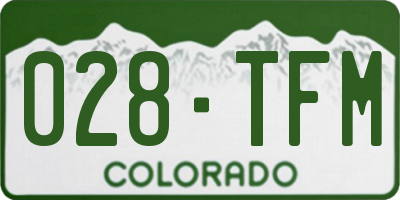 CO license plate 028TFM