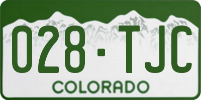 CO license plate 028TJC