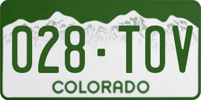 CO license plate 028TOV