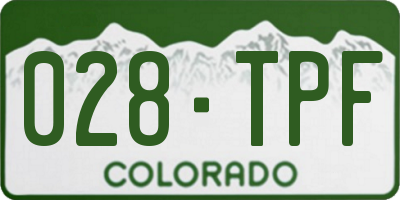 CO license plate 028TPF