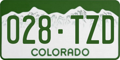 CO license plate 028TZD
