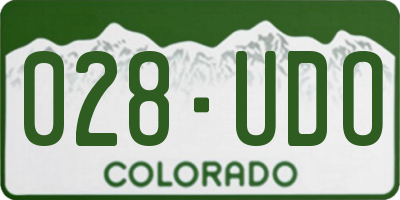 CO license plate 028UDO