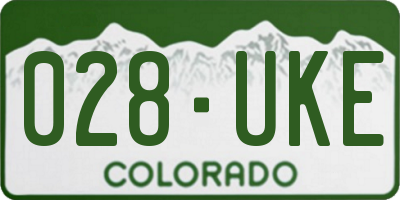 CO license plate 028UKE