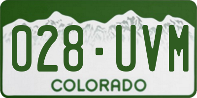 CO license plate 028UVM
