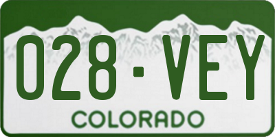 CO license plate 028VEY