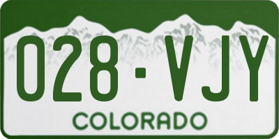 CO license plate 028VJY