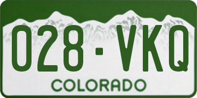 CO license plate 028VKQ