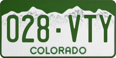 CO license plate 028VTY
