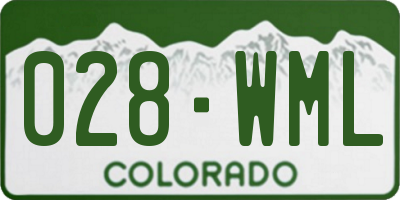 CO license plate 028WML