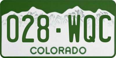 CO license plate 028WQC