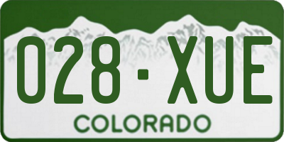 CO license plate 028XUE
