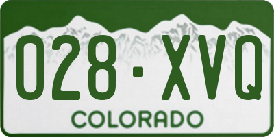 CO license plate 028XVQ