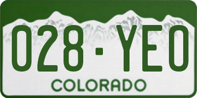 CO license plate 028YEO