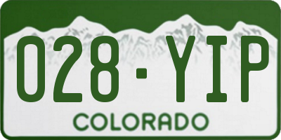 CO license plate 028YIP