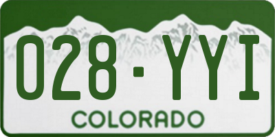 CO license plate 028YYI