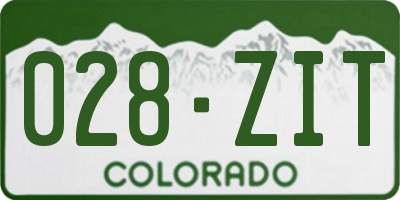 CO license plate 028ZIT