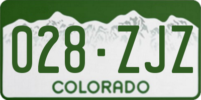 CO license plate 028ZJZ