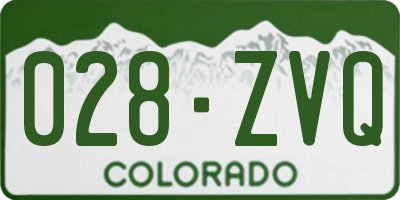 CO license plate 028ZVQ