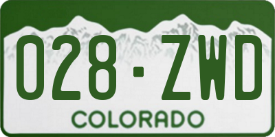 CO license plate 028ZWD