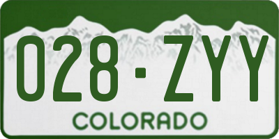 CO license plate 028ZYY