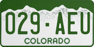 CO license plate 029AEU