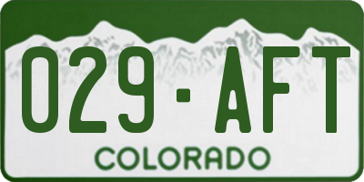 CO license plate 029AFT