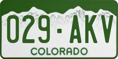 CO license plate 029AKV