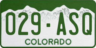 CO license plate 029ASQ