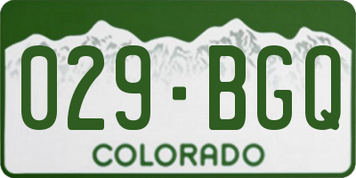 CO license plate 029BGQ