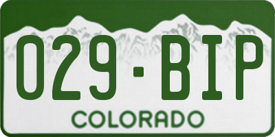 CO license plate 029BIP
