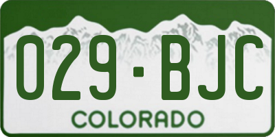 CO license plate 029BJC