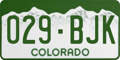 CO license plate 029BJK