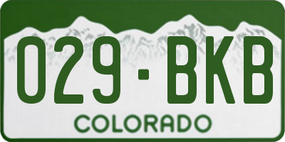 CO license plate 029BKB