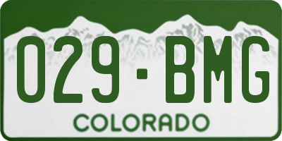 CO license plate 029BMG