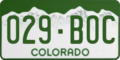 CO license plate 029BOC