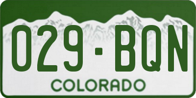 CO license plate 029BQN
