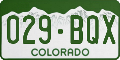CO license plate 029BQX