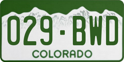 CO license plate 029BWD