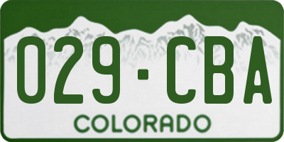 CO license plate 029CBA