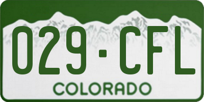 CO license plate 029CFL
