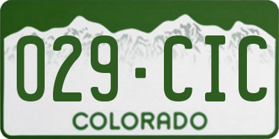 CO license plate 029CIC