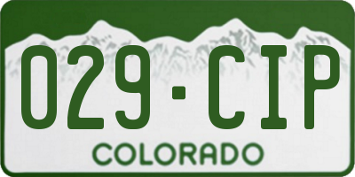 CO license plate 029CIP