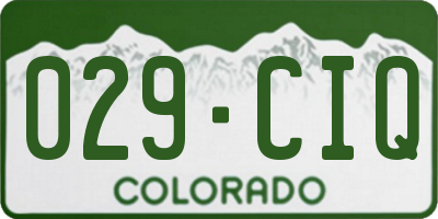 CO license plate 029CIQ