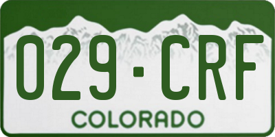 CO license plate 029CRF