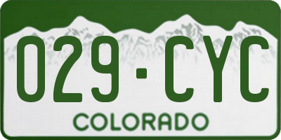CO license plate 029CYC